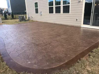 brown curved patio